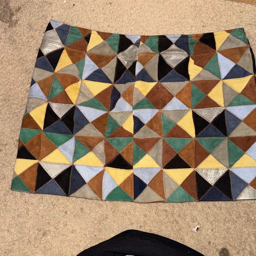 Free people Patched suede mini skirt
